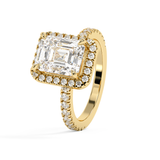 Emerald Halo & Pave Lab Grown Diamond Engagement Ring