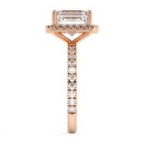 Emerald Halo & Pave Lab Grown Diamond Engagement Ring