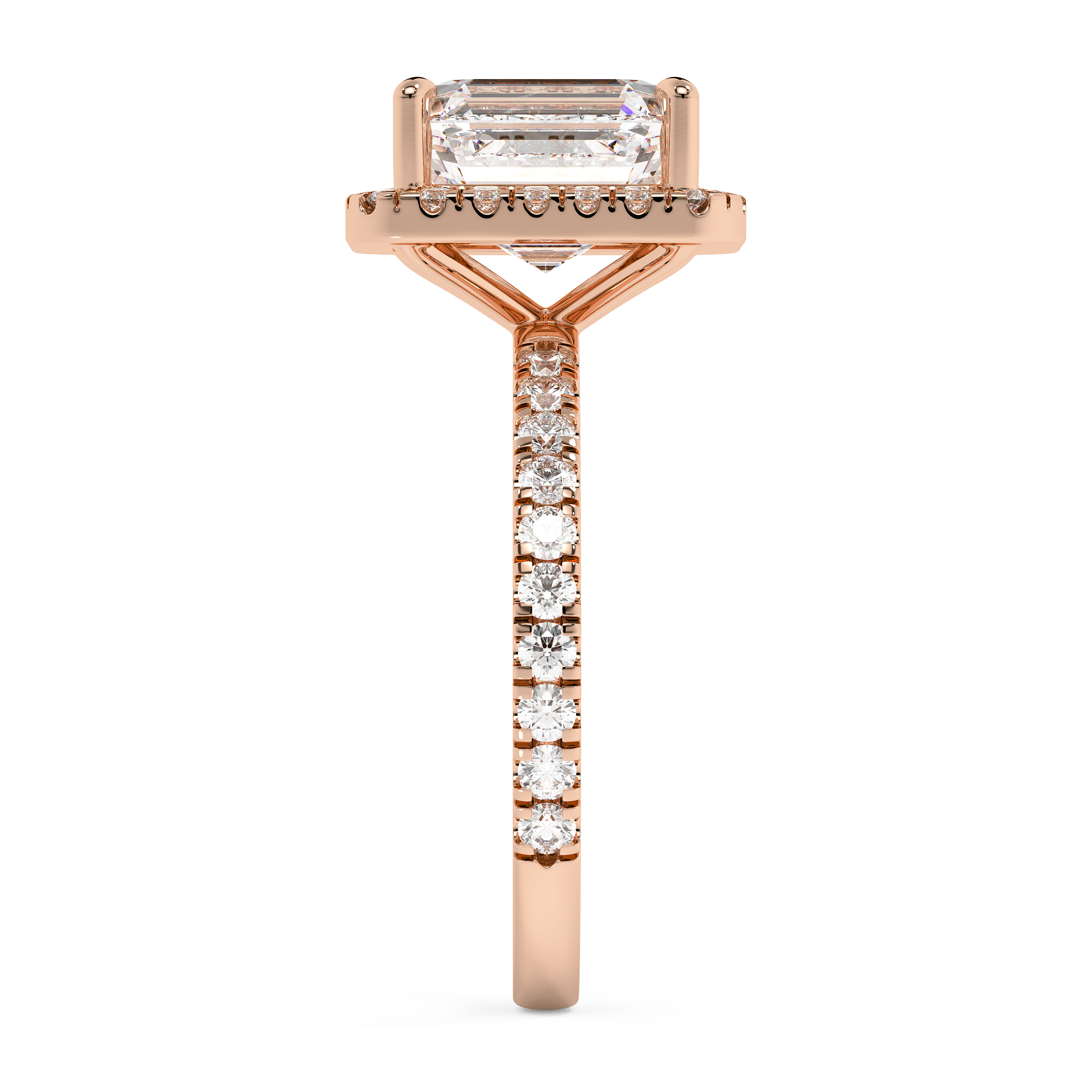 Emerald Halo & Pave Lab Grown Diamond Engagement Ring