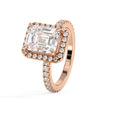 Emerald Halo & Pave Lab Grown Diamond Engagement Ring