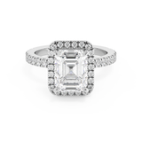 Emerald Halo & Pave Lab Grown Diamond Engagement Ring