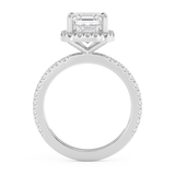 Emerald Halo & Pave Lab Grown Diamond Engagement Ring
