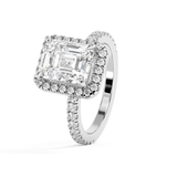 Emerald Halo & Pave Lab Grown Diamond Engagement Ring