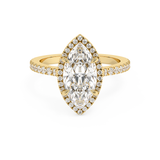 Marquise Halo & Pave Cathedral Lab Grown Diamond Engagement Ring
