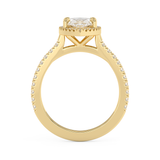 Marquise Halo & Pave Cathedral Lab Grown Diamond Engagement Ring