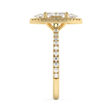 Marquise Halo & Pave Cathedral Lab Grown Diamond Engagement Ring