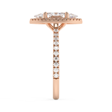 Marquise Halo & Pave Cathedral Lab Grown Diamond Engagement Ring