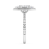 Marquise Halo & Pave Cathedral Lab Grown Diamond Engagement Ring