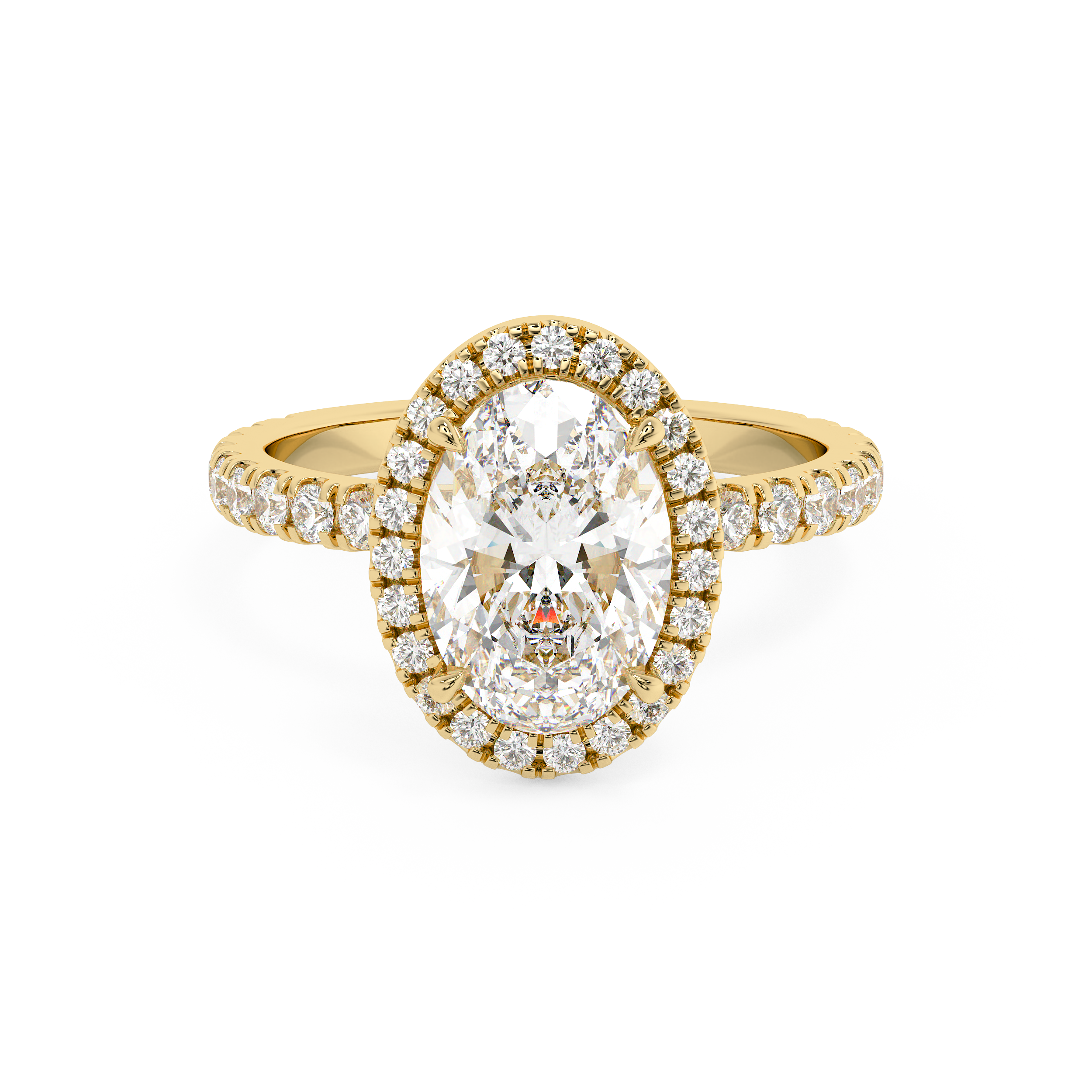 Oval Halo & Pave Lab Grown Diamond Engagement Ring