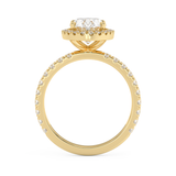 Oval Halo & Pave Lab Grown Diamond Engagement Ring