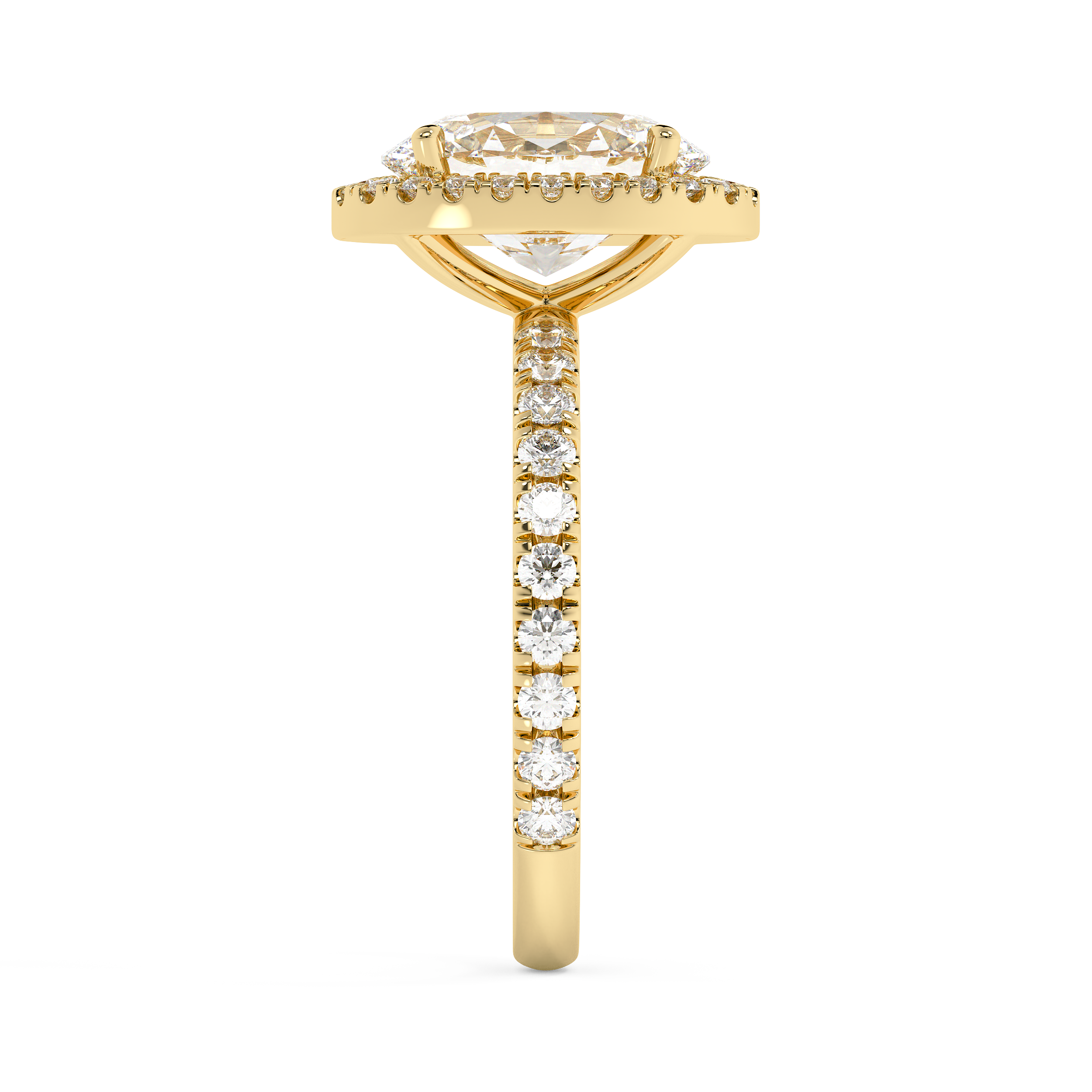 Oval Halo & Pave Lab Grown Diamond Engagement Ring