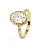 Oval Halo & Pave Lab Grown Diamond Engagement Ring
