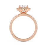 Oval Halo & Pave Lab Grown Diamond Engagement Ring