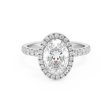 Oval Halo & Pave Lab Grown Diamond Engagement Ring