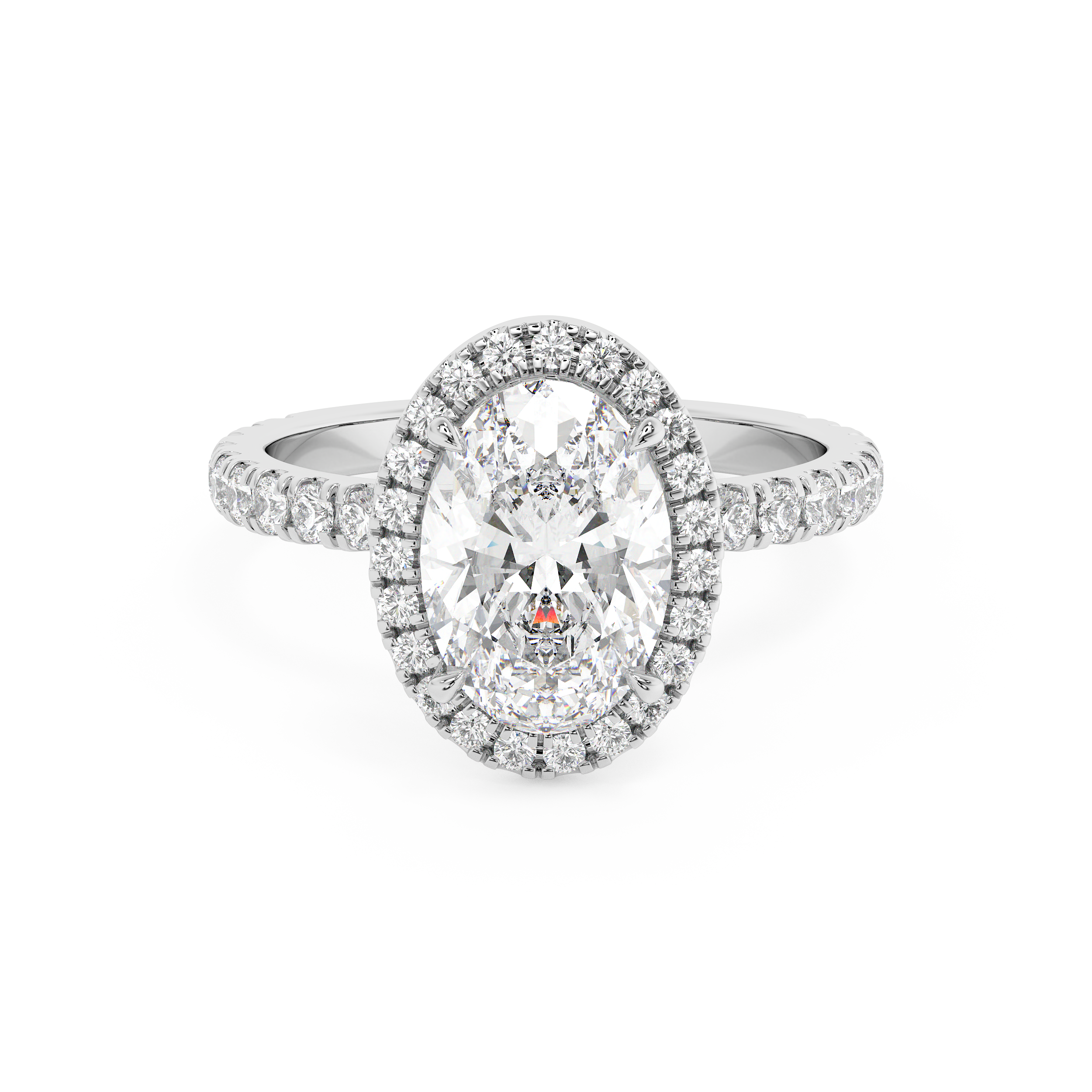 Oval Halo & Pave Lab Grown Diamond Engagement Ring