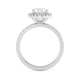 Oval Halo & Pave Lab Grown Diamond Engagement Ring