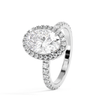 Oval Halo & Pave Lab Grown Diamond Engagement Ring