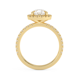Pear Halo & Pave Lab Grown Diamond Engagement Ring