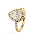 Pear Halo & Pave Lab Grown Diamond Engagement Ring
