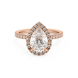 Pear Halo & Pave Lab Grown Diamond Engagement Ring