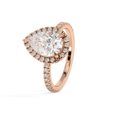 Pear Halo & Pave Lab Grown Diamond Engagement Ring