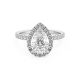 Pear Halo & Pave Lab Grown Diamond Engagement Ring