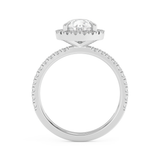 Pear Halo & Pave Lab Grown Diamond Engagement Ring