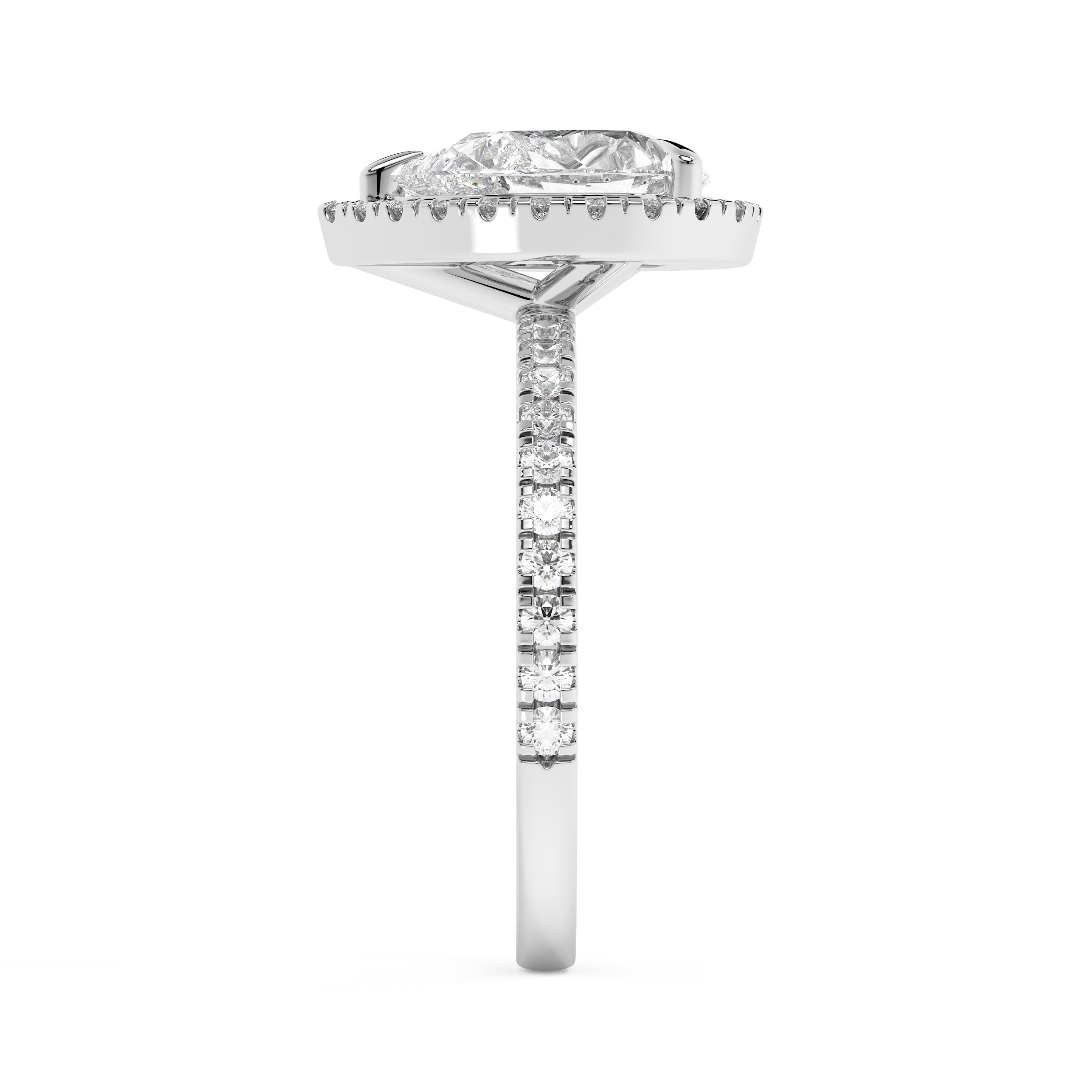 Pear Halo & Pave Lab Grown Diamond Engagement Ring