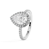Pear Halo & Pave Lab Grown Diamond Engagement Ring