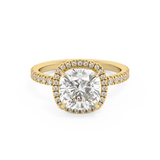 Cushion Halo & Pave Lab Grown Diamond Engagement Ring