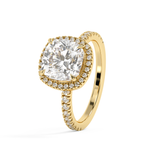 Cushion Halo & Pave Lab Grown Diamond Engagement Ring