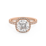 Cushion Halo & Pave Lab Grown Diamond Engagement Ring