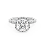 Cushion Halo & Pave Lab Grown Diamond Engagement Ring