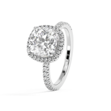 Cushion Halo & Pave Lab Grown Diamond Engagement Ring
