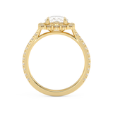 Elongated Cushion Halo & Pave Cathedral Lab Grown Diamond Engagement Ring