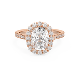 Elongated Cushion Halo & Pave Cathedral Lab Grown Diamond Engagement Ring