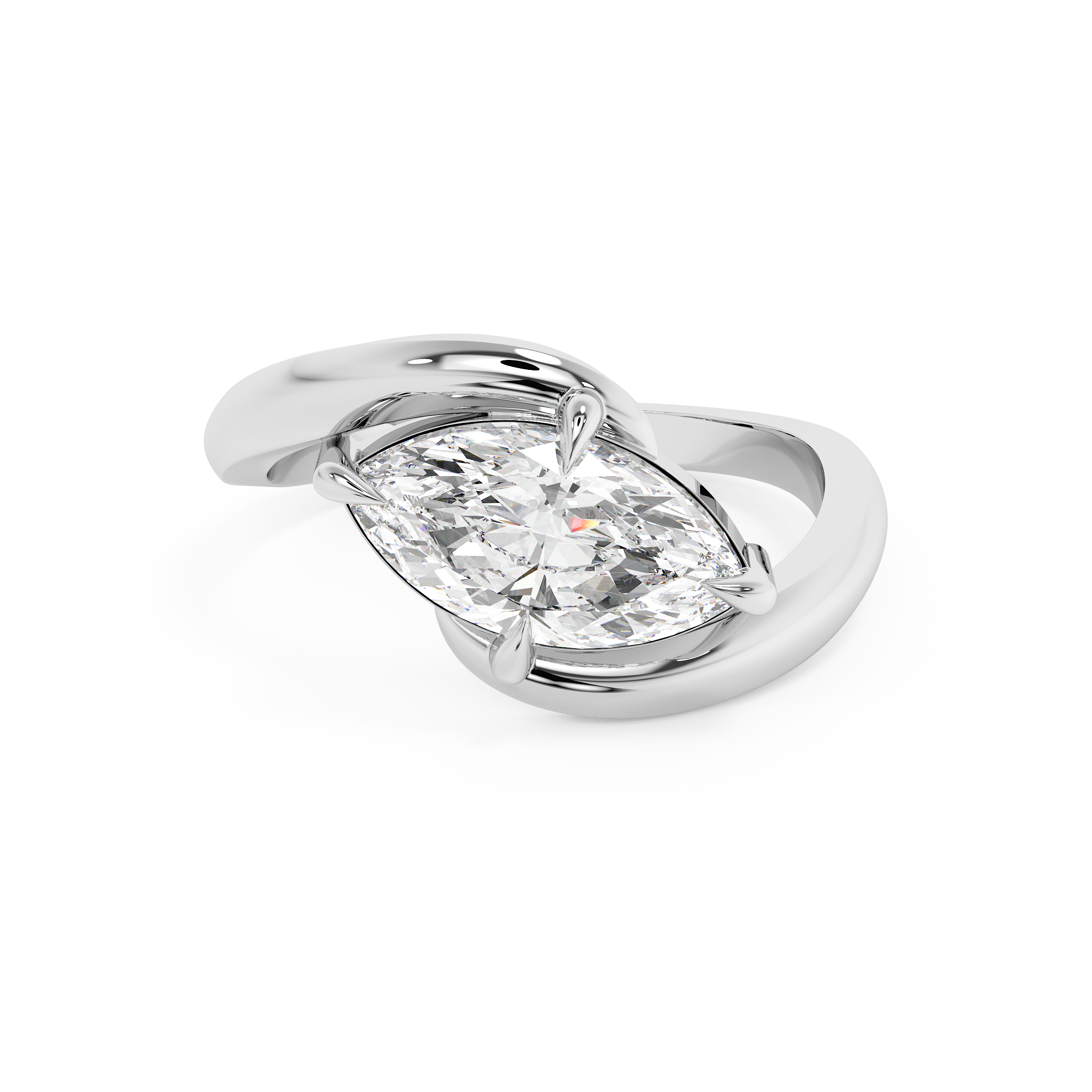 East West Marquise Solitaire Rapture Lab Grown Diamond Engagement Ring
