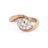 East West Oval Solitaire Rapture Lab Grown Diamond Engagement Ring