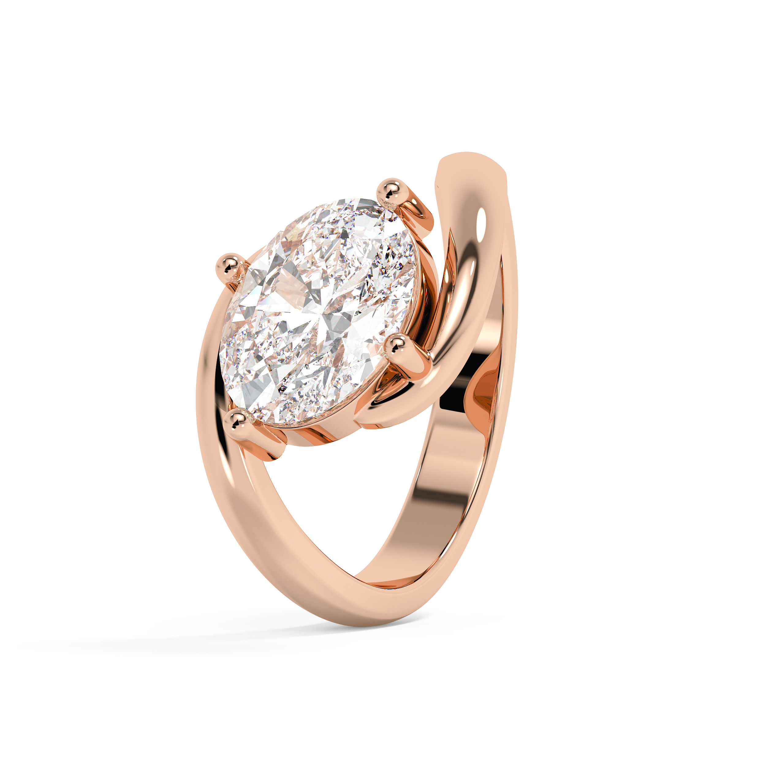 East West Oval Solitaire Rapture Lab Grown Diamond Engagement Ring