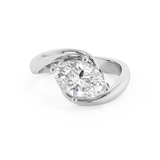East West Oval Solitaire Rapture Lab Grown Diamond Engagement Ring