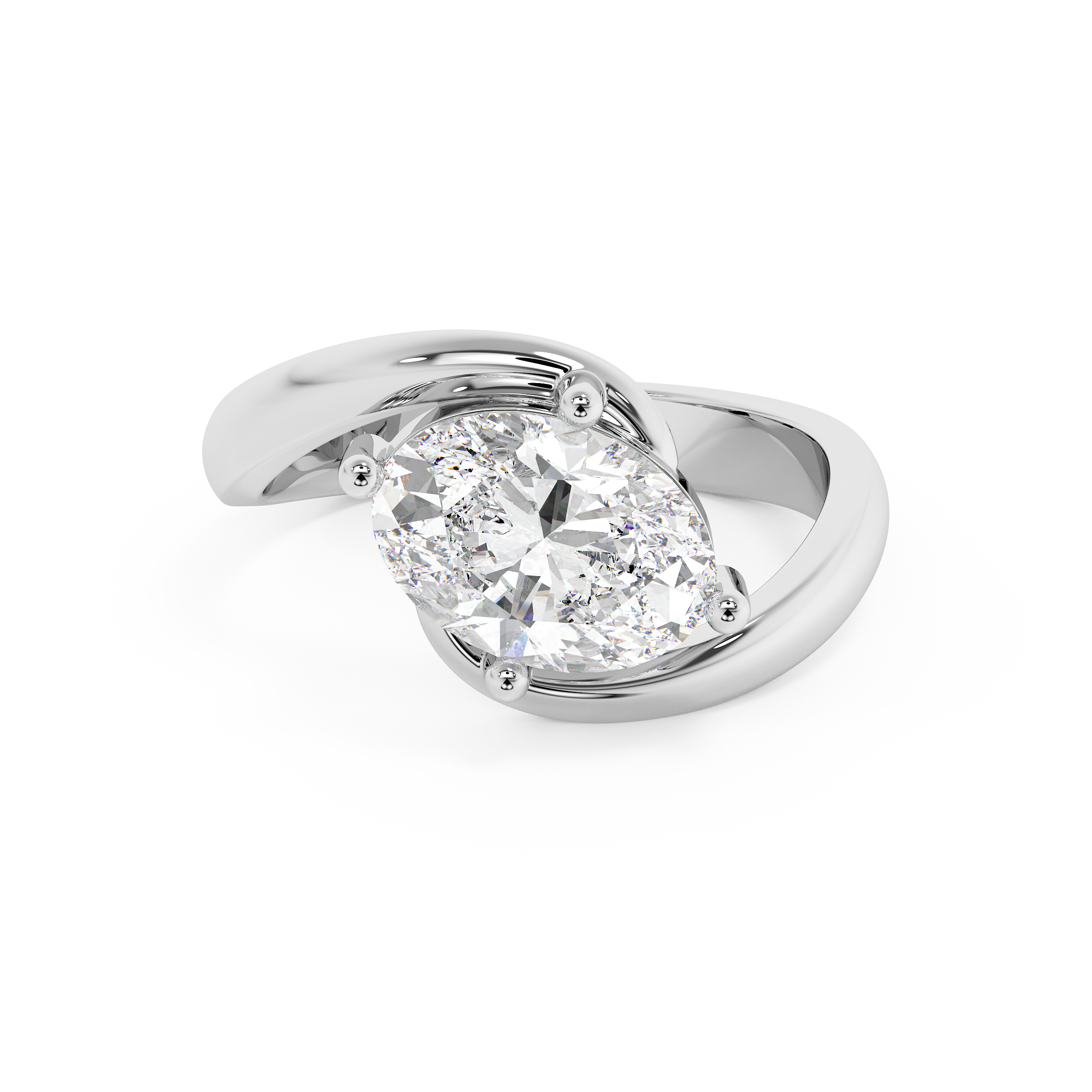 East West Oval Solitaire Rapture Lab Grown Diamond Engagement Ring