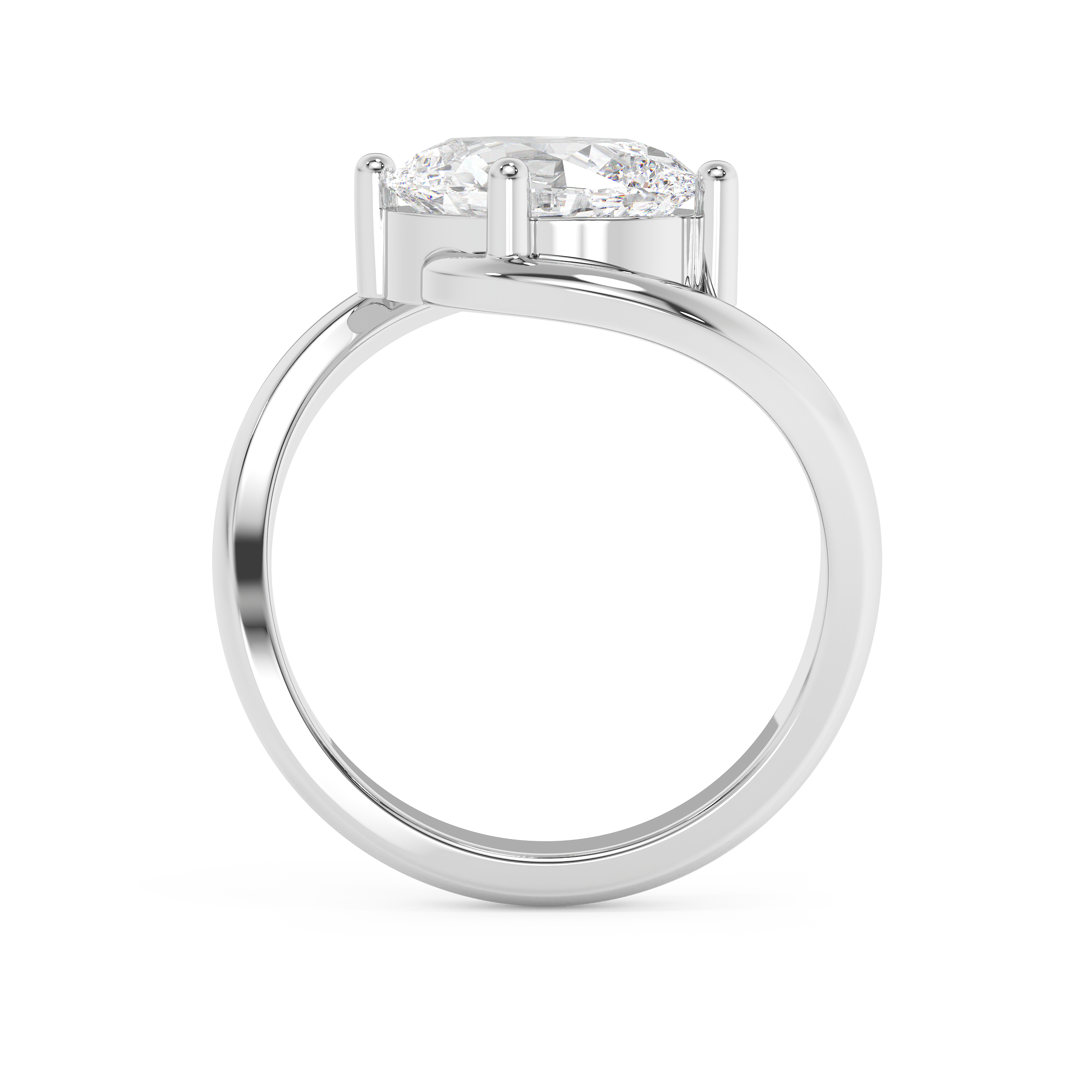 East West Oval Solitaire Rapture Lab Grown Diamond Engagement Ring