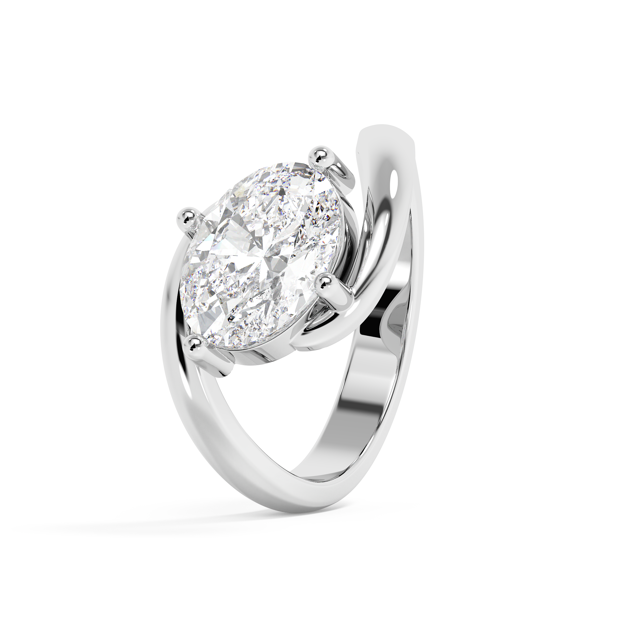 East West Oval Solitaire Rapture Lab Grown Diamond Engagement Ring