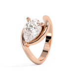 East West Pear Solitaire Rapture Lab Grown Diamond Engagement Ring