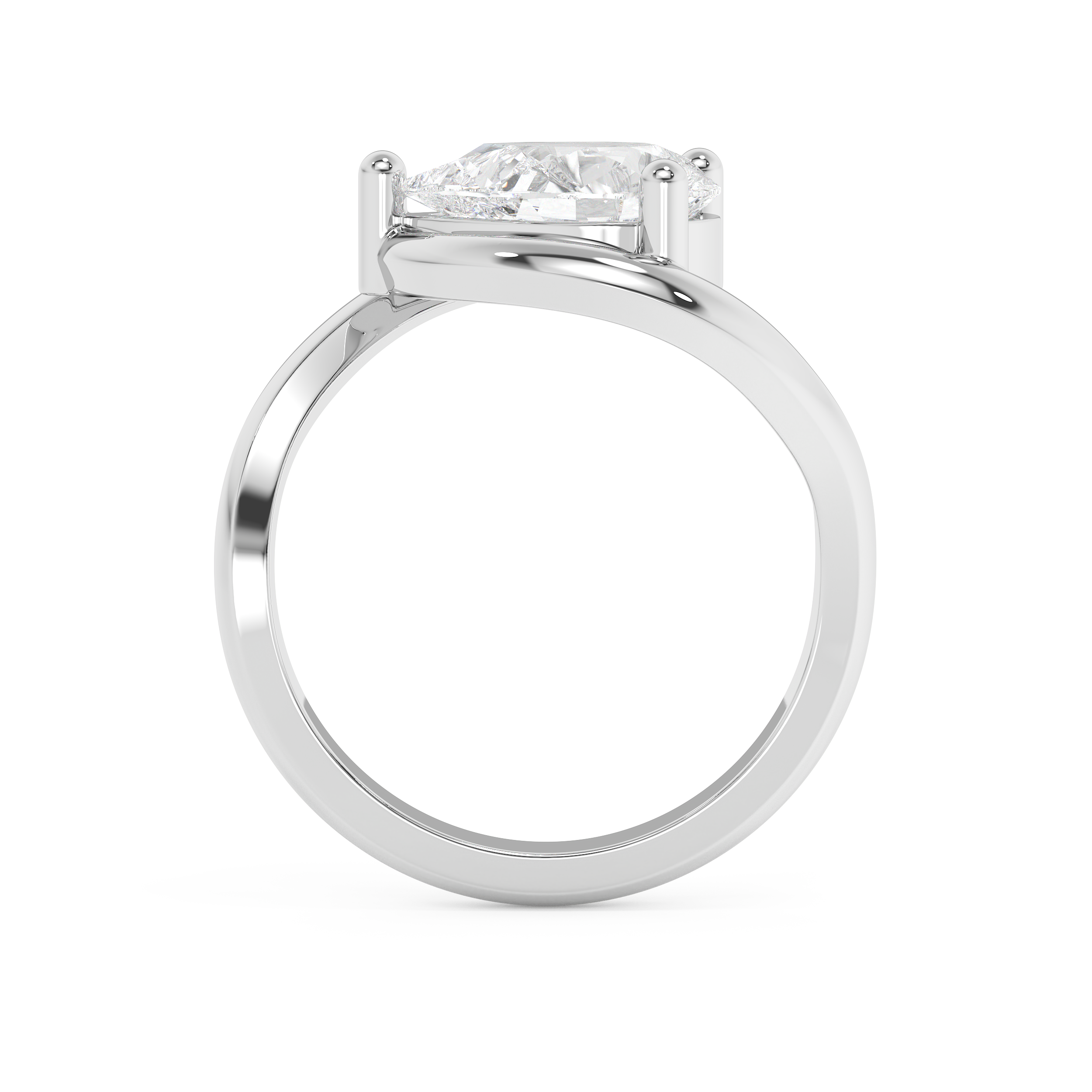 East West Pear Solitaire Rapture Lab Grown Diamond Engagement Ring