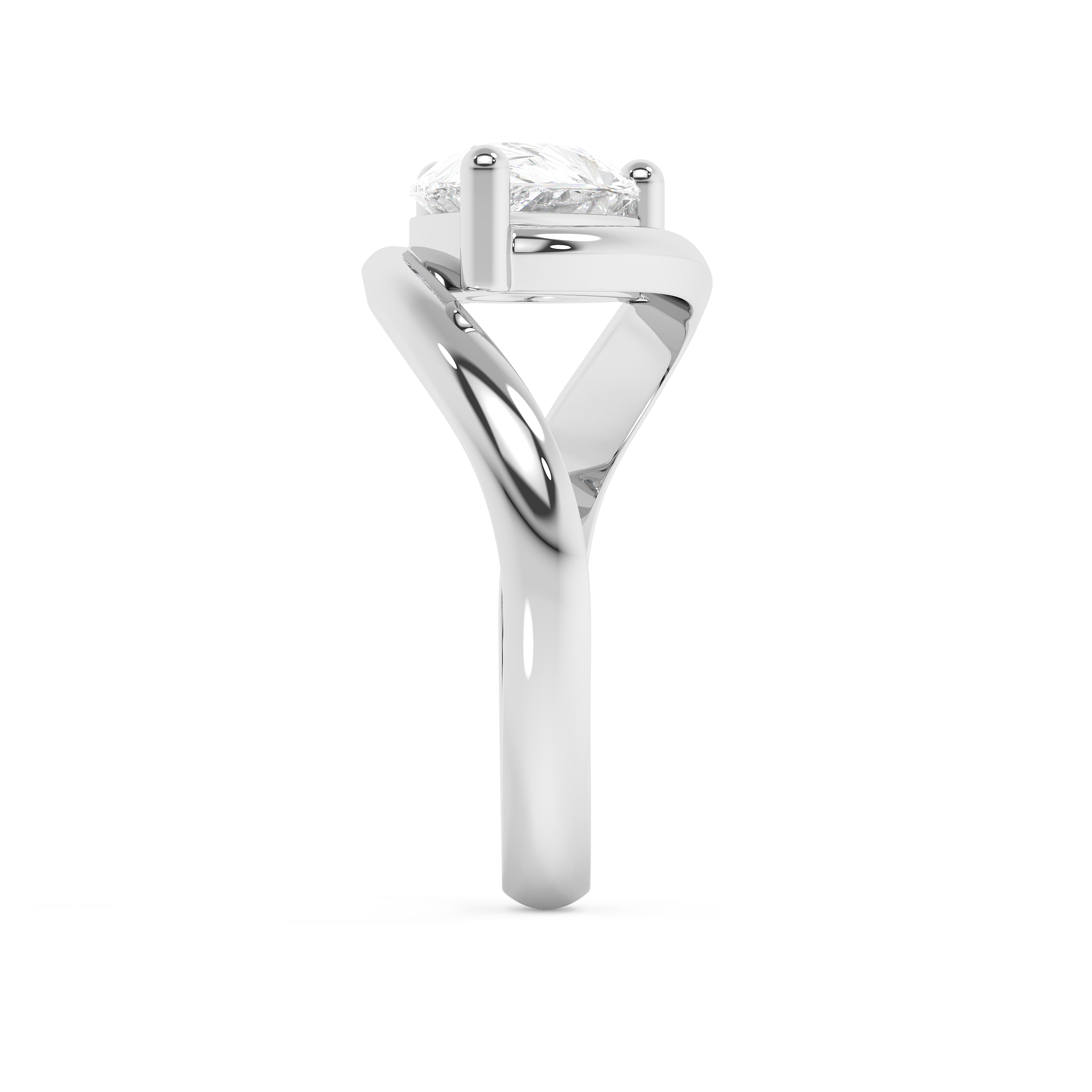 East West Pear Solitaire Rapture Lab Grown Diamond Engagement Ring
