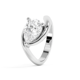 East West Pear Solitaire Rapture Lab Grown Diamond Engagement Ring