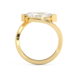 East West Marquise Semi Pave Lab Grown Diamond Engagement Ring