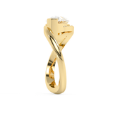 East West Pear Semi Pave Lab Grown Diamond Engagement Ring