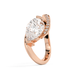 East West Pear Semi Pave Lab Grown Diamond Engagement Ring